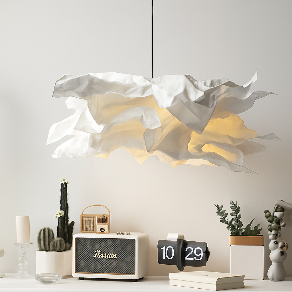lustre en papier nuage pour décoration intérieure moderne et élégante