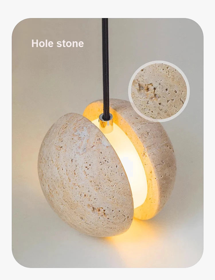 lustre en pierre de lune wabi-sabi suspension décorative chaleureuse