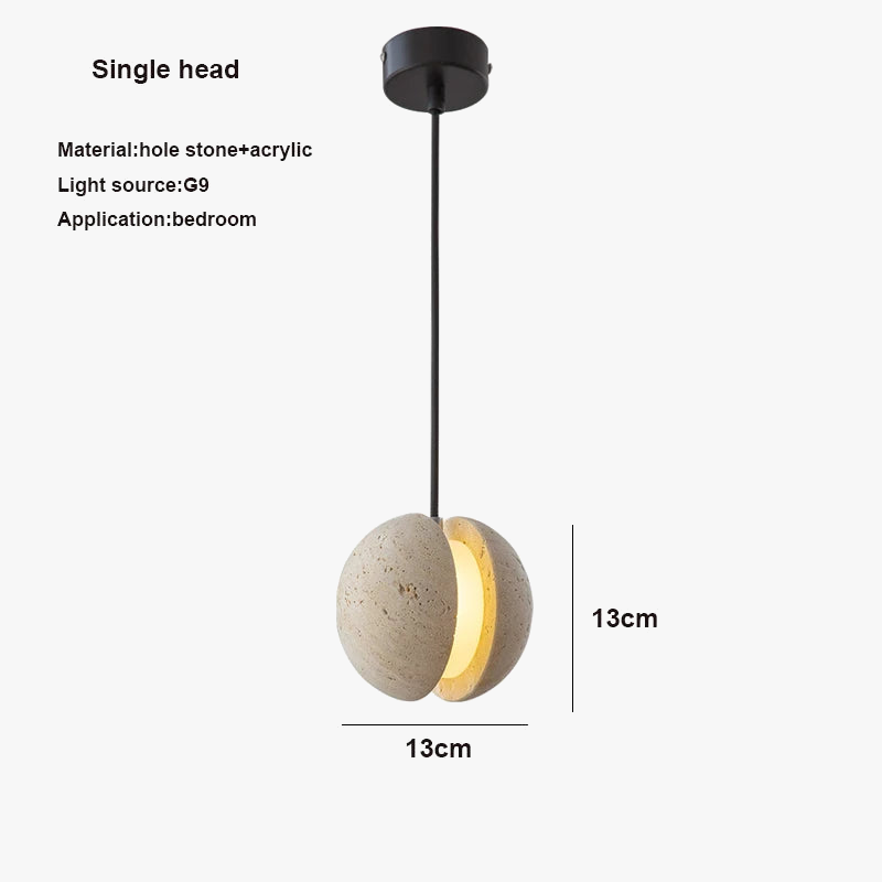lustre en pierre de lune wabi-sabi suspension décorative chaleureuse