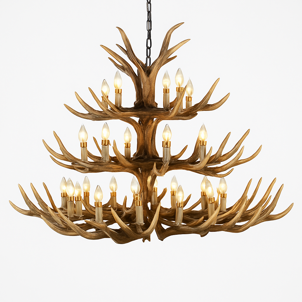 lustre en résine en forme de bois de cerf pour décoration de maison