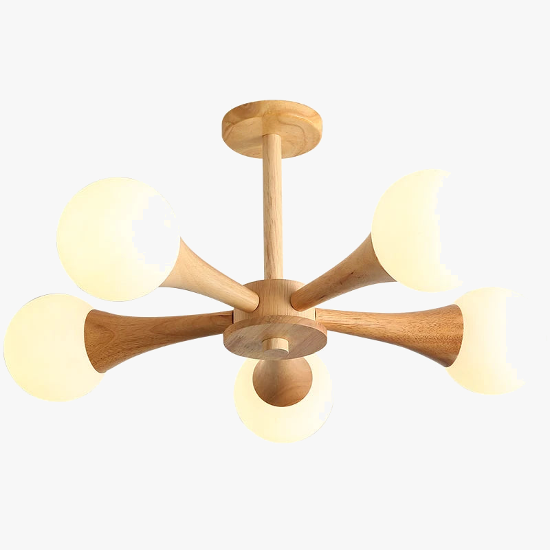 lustre en rondins style japonais nordique en bois massif