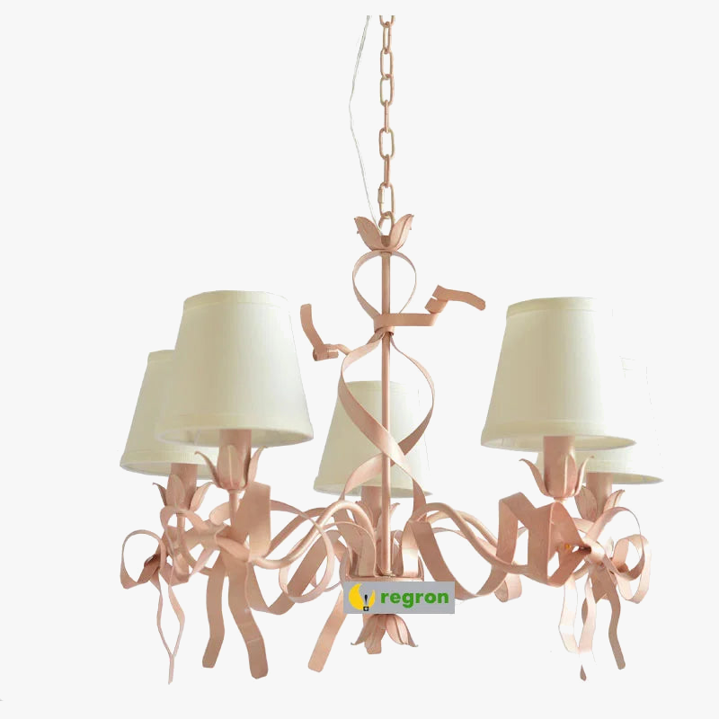 lustre en ruban rose pour chambre d'enfant élégante