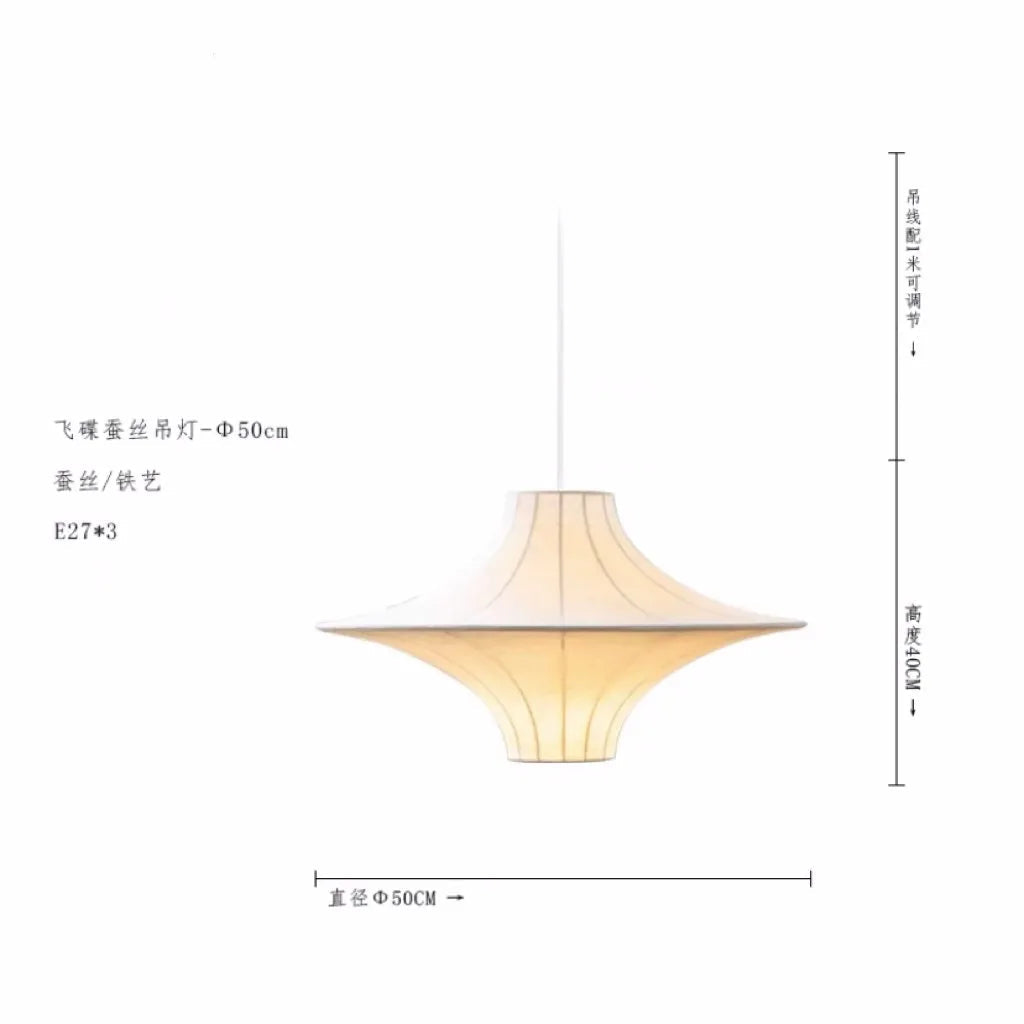 lustre en soie design japonais style wabi-sabi pour un éclairage élégant