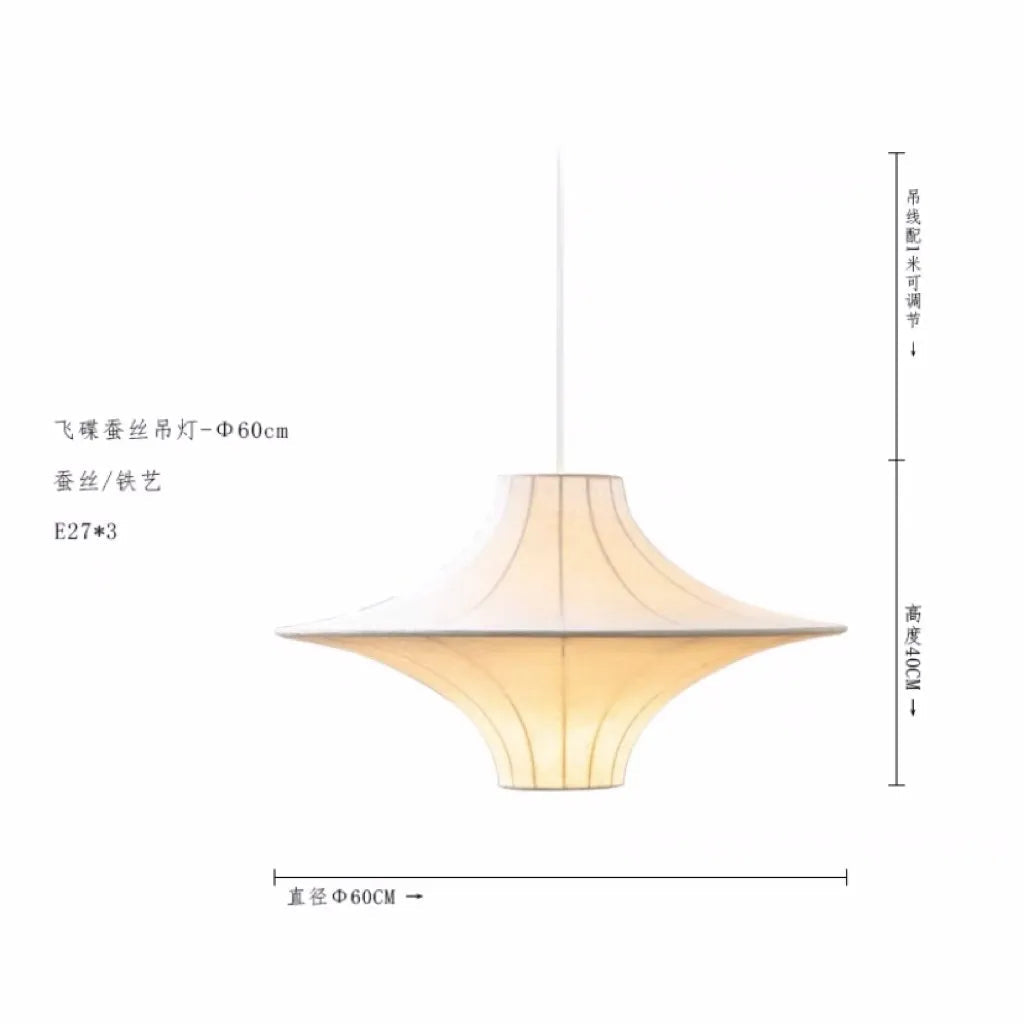 lustre en soie design japonais style wabi-sabi pour un éclairage élégant