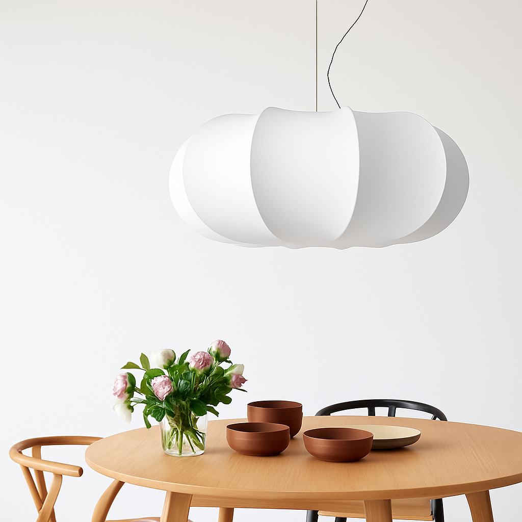 lustre en soie design nordique wabi sabi pour intérieur moderne