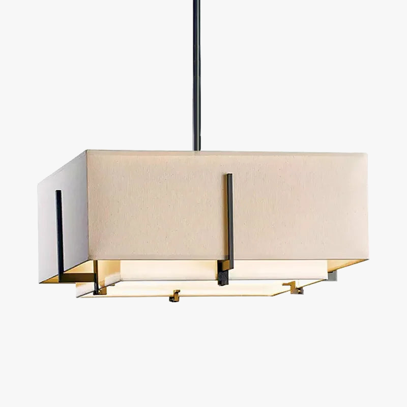 lustre en tissu chinois rond style rétro pour intérieur élégant