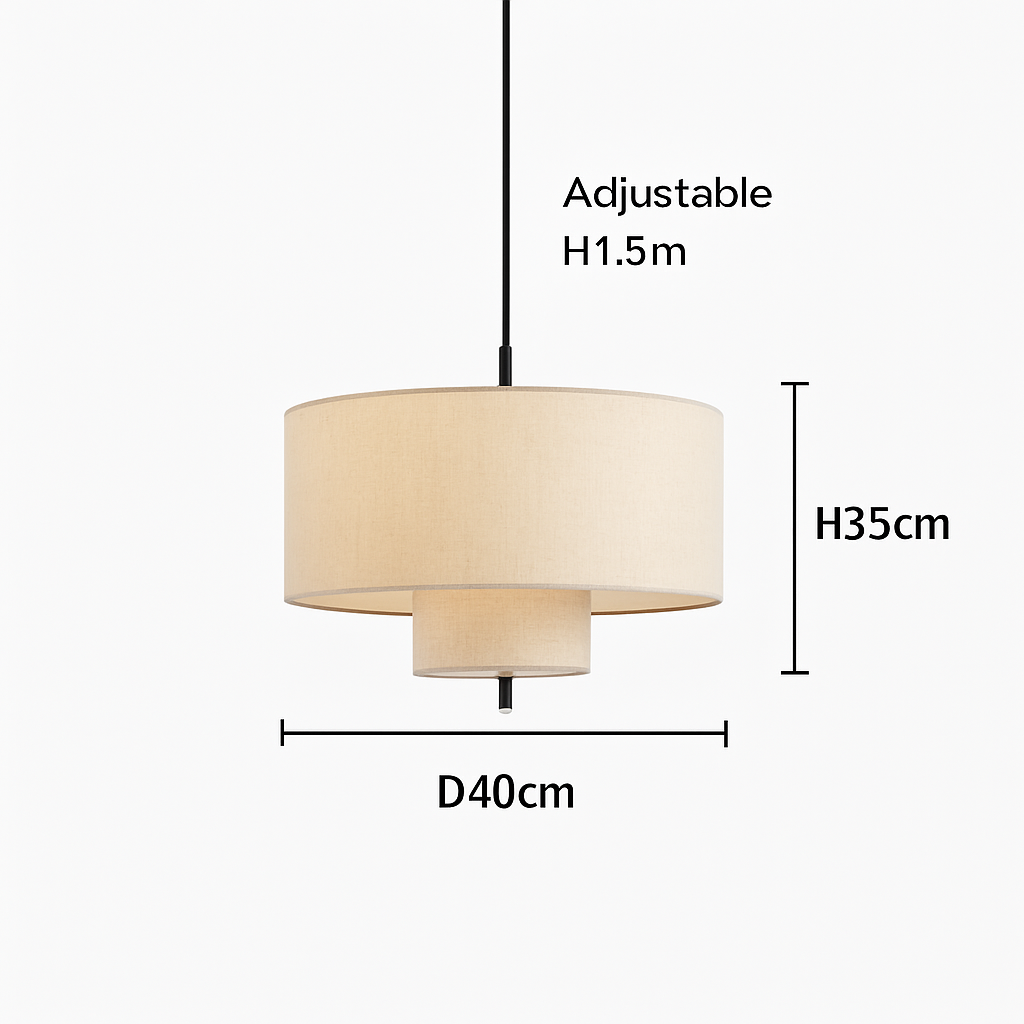 lustre en tissu fait main style rétro pour divers espaces