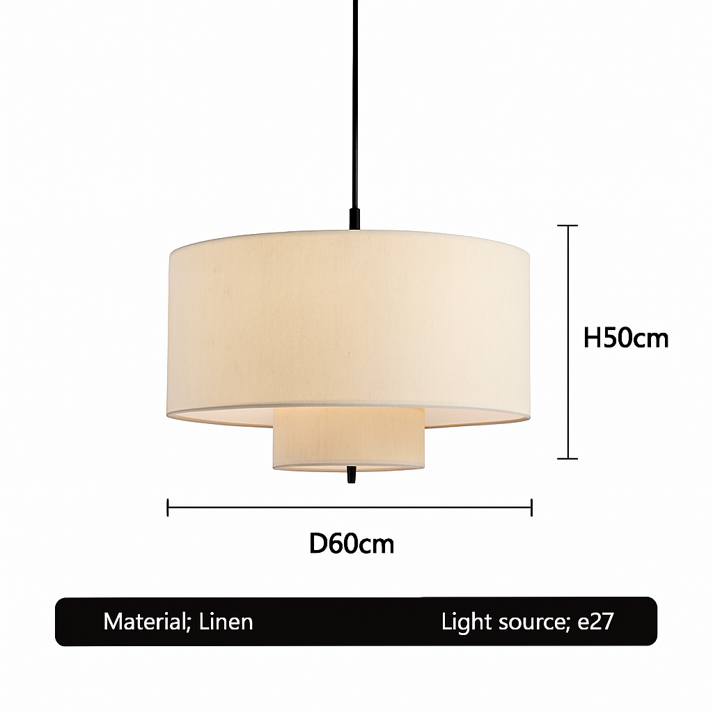 lustre en tissu fait main style rétro pour divers espaces
