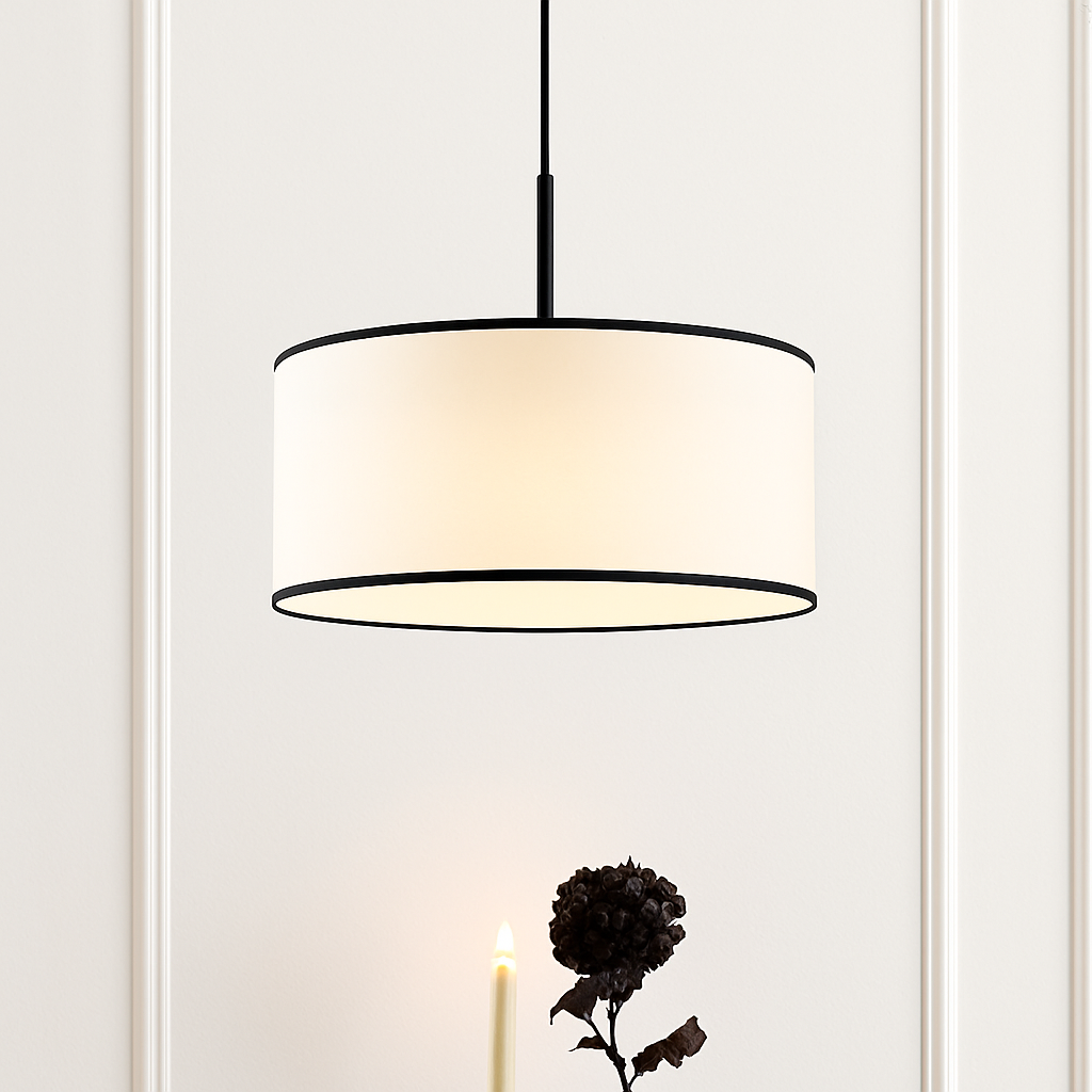 lustre en tissu led suspension design nordique moderne