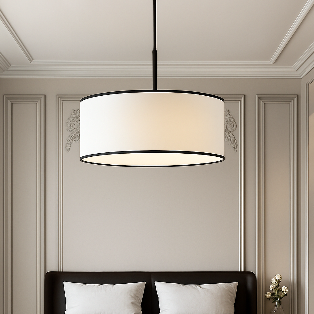 lustre en tissu led suspension design nordique moderne
