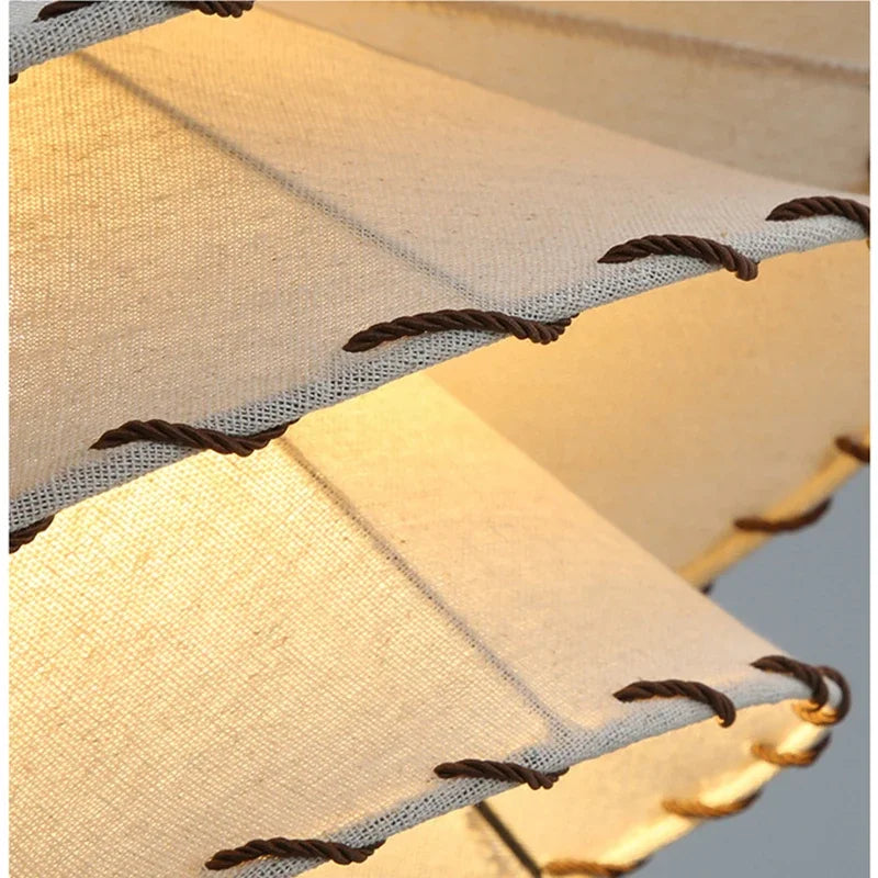 lustre en tissu nordique design chapeau de paille décoratif
