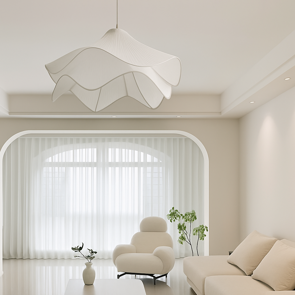 lustre en tissu plissé style nordique simple et confortable
