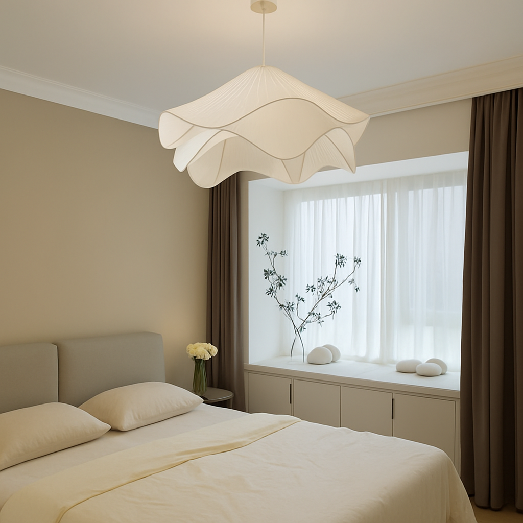 lustre en tissu plissé style nordique simple et confortable