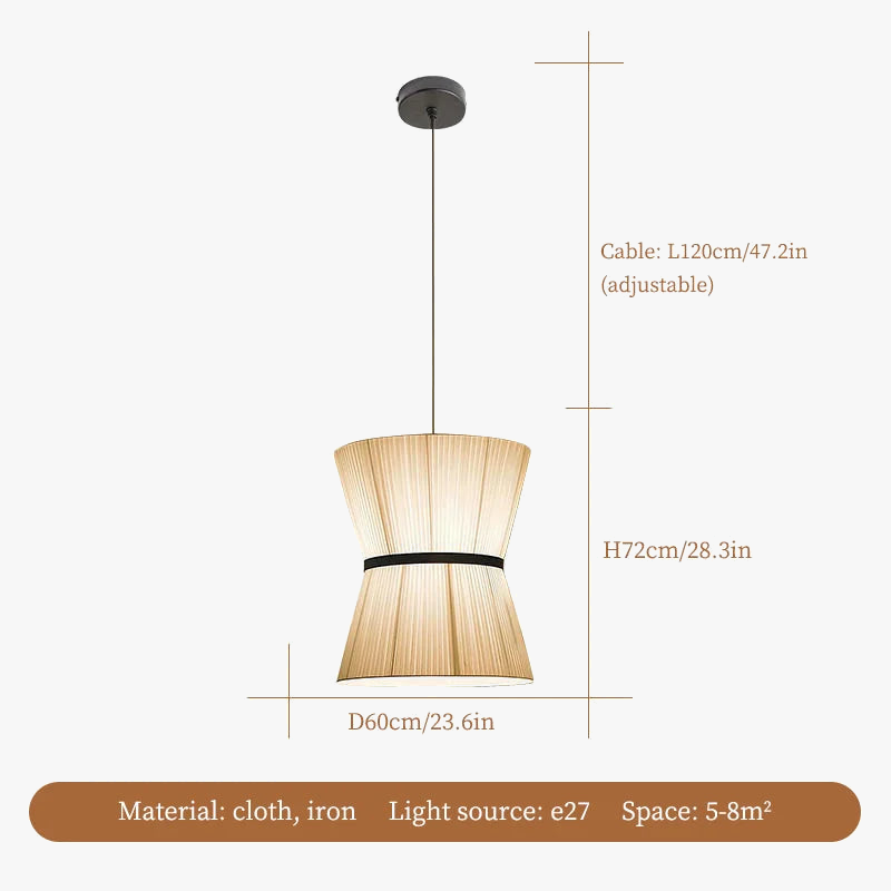lustre en tissu wabi sabi pour décoration intérieure moderne