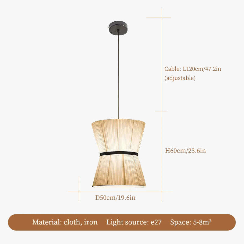lustre en tissu wabi sabi pour décoration intérieure moderne