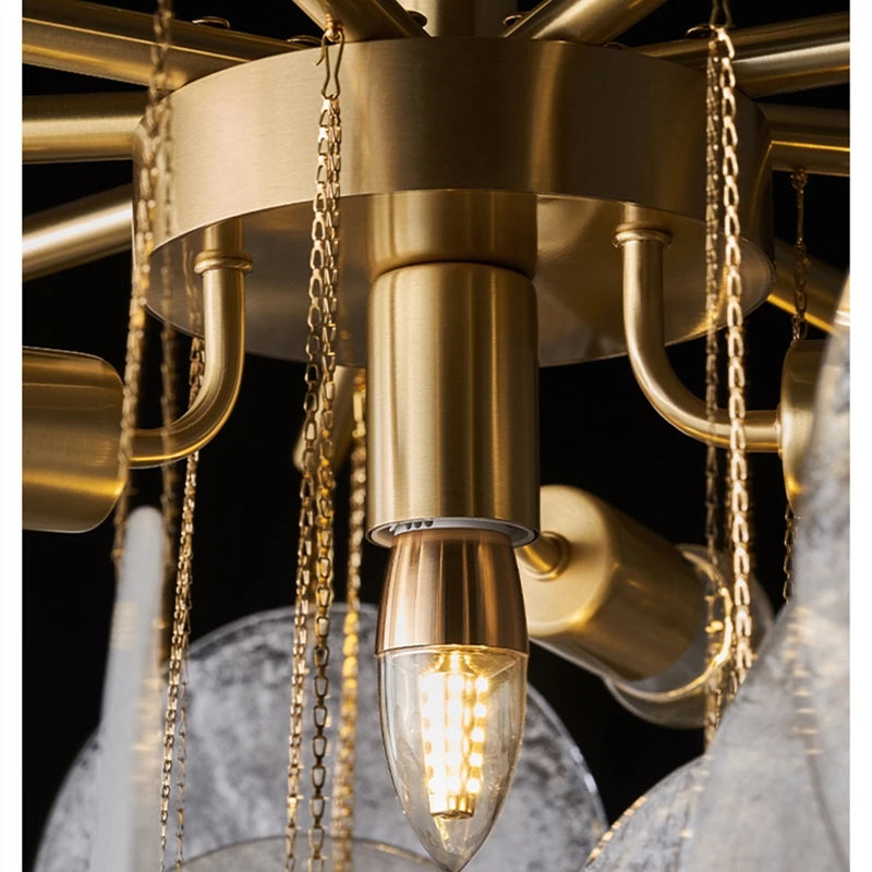 Lustre en verre avec carillons éoliens romantiques de luxe