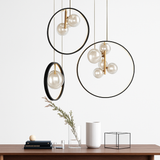 lustre en verre à bulles style nordique pour décoration moderne