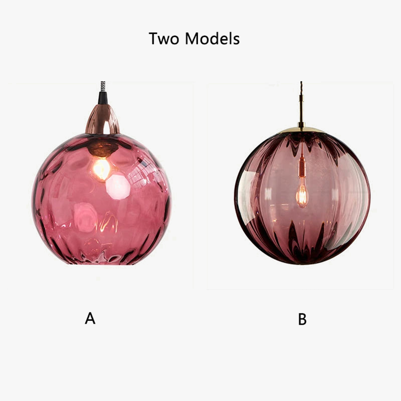 lustre en verre coloré lumineux pour restaurant