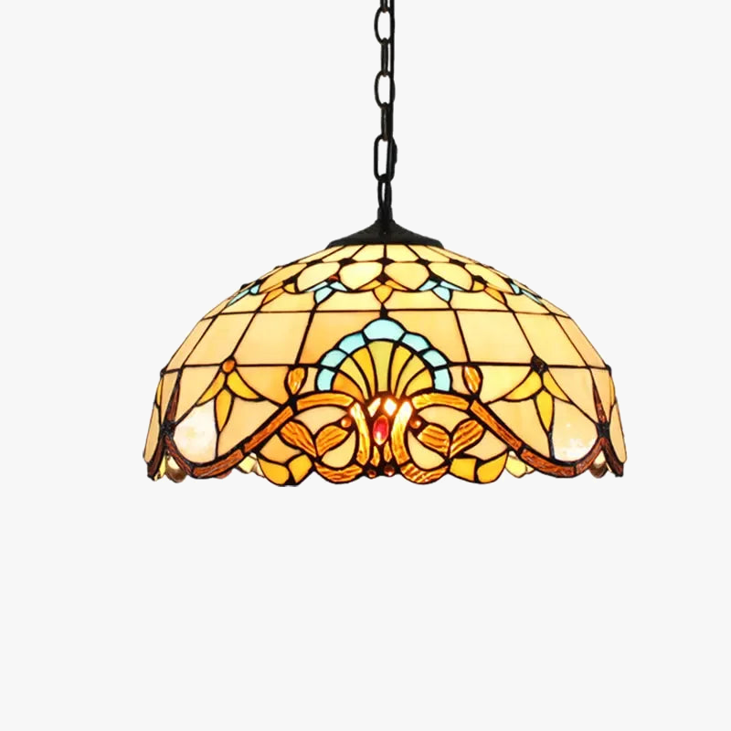 Lustre en verre coloré Tiffany rétro européen