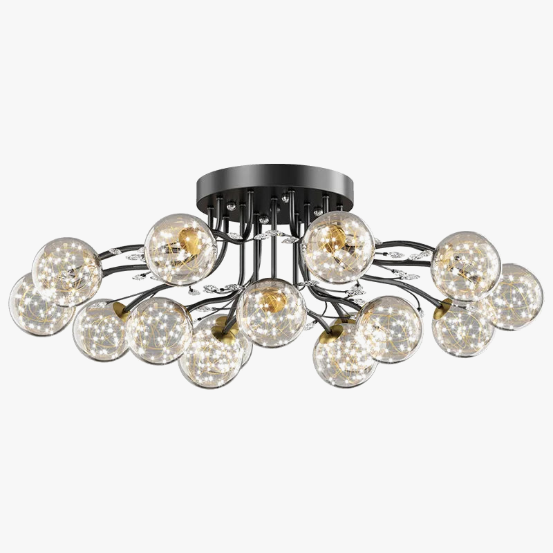 lustre en verre cristal design moderne pour décoration intérieure