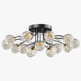 lustre en verre cristal design moderne pour décoration intérieure