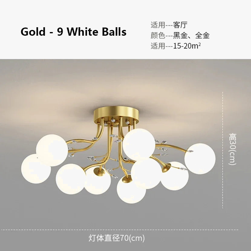 lustre en verre cristal design moderne pour décoration intérieure