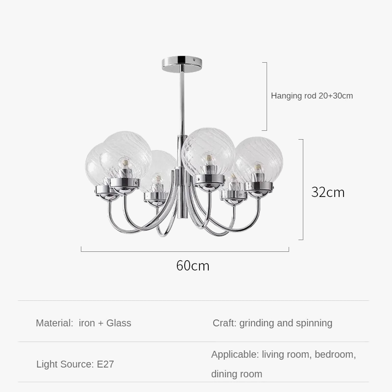 lustre en verre d'art style médiéval pour décoration intérieure