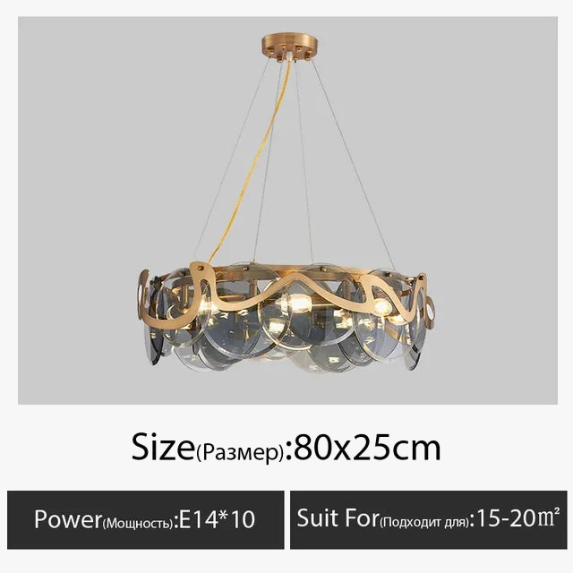 lustre en verre de brume de nuage nordique 	 d'ampoule