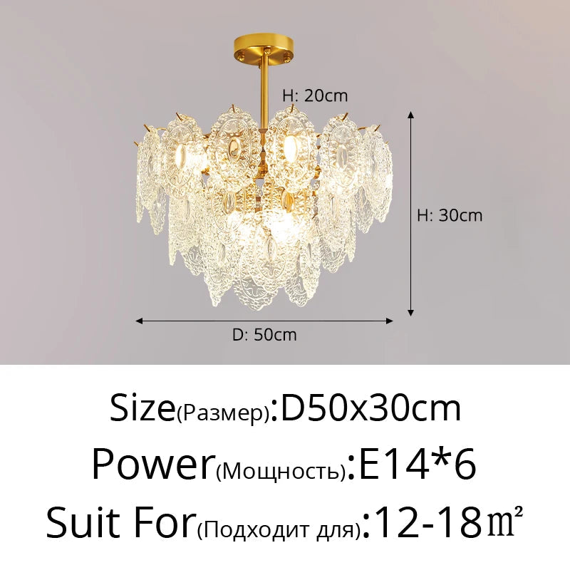 lustre en verre de style luxueux pour intérieur élégant