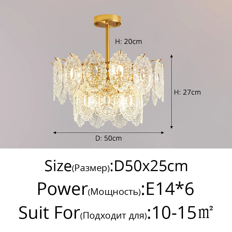 lustre en verre de style luxueux pour intérieur élégant