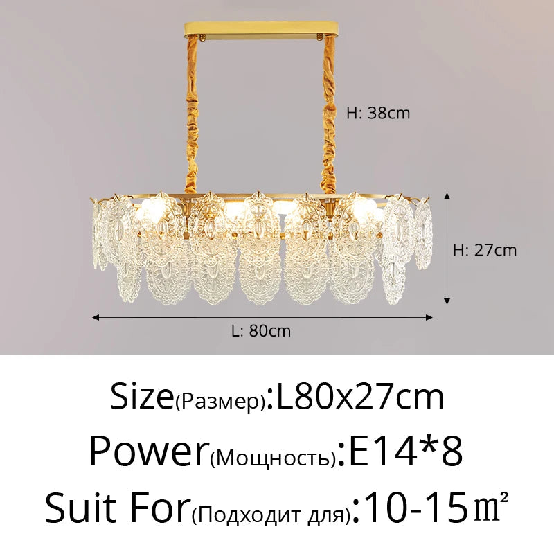 lustre en verre de style luxueux pour intérieur élégant