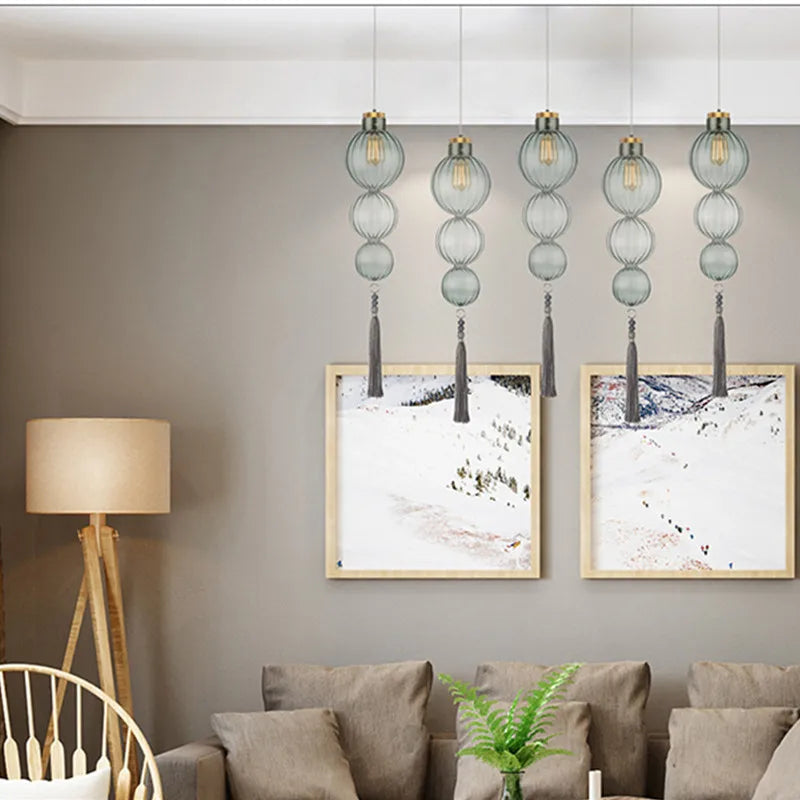 lustre en verre design chinois décoration esthétique pour intérieur