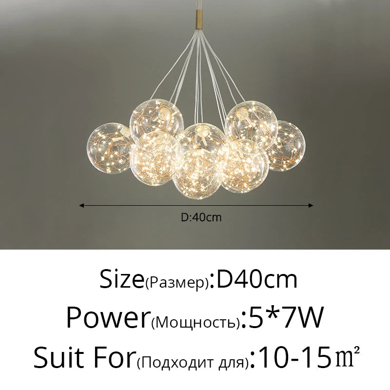 lustre en verre design créatif éclairage intérieur élégant led