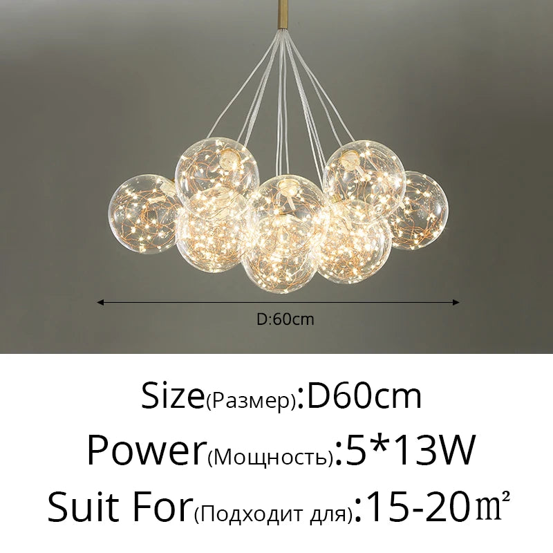 lustre en verre design créatif éclairage intérieur élégant led