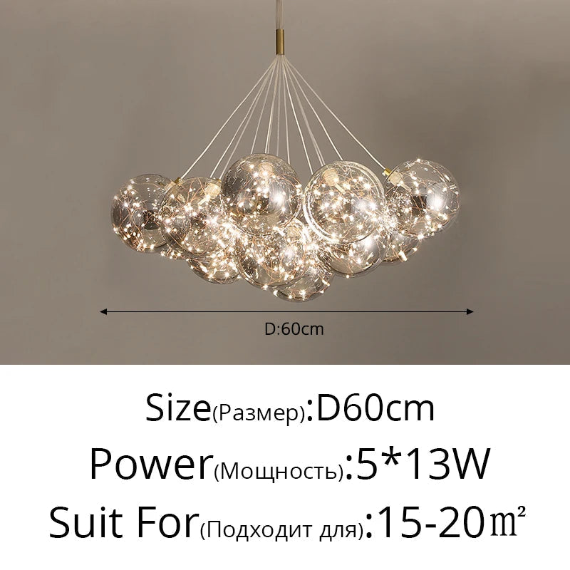 lustre en verre design créatif éclairage intérieur élégant led