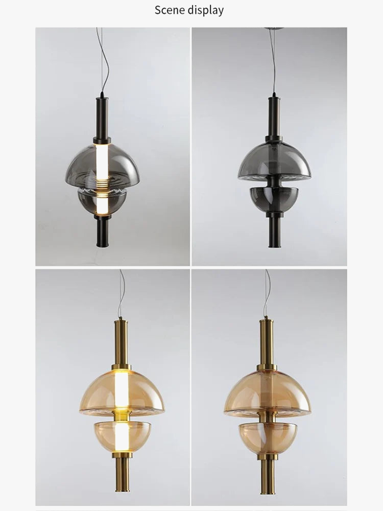 lustre en verre design nordique pour espace moderne