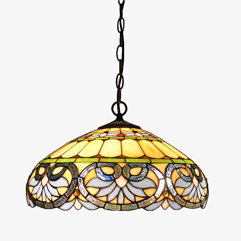 lustre en verre en forme de cœur style tiffany rétro pour restaurant
