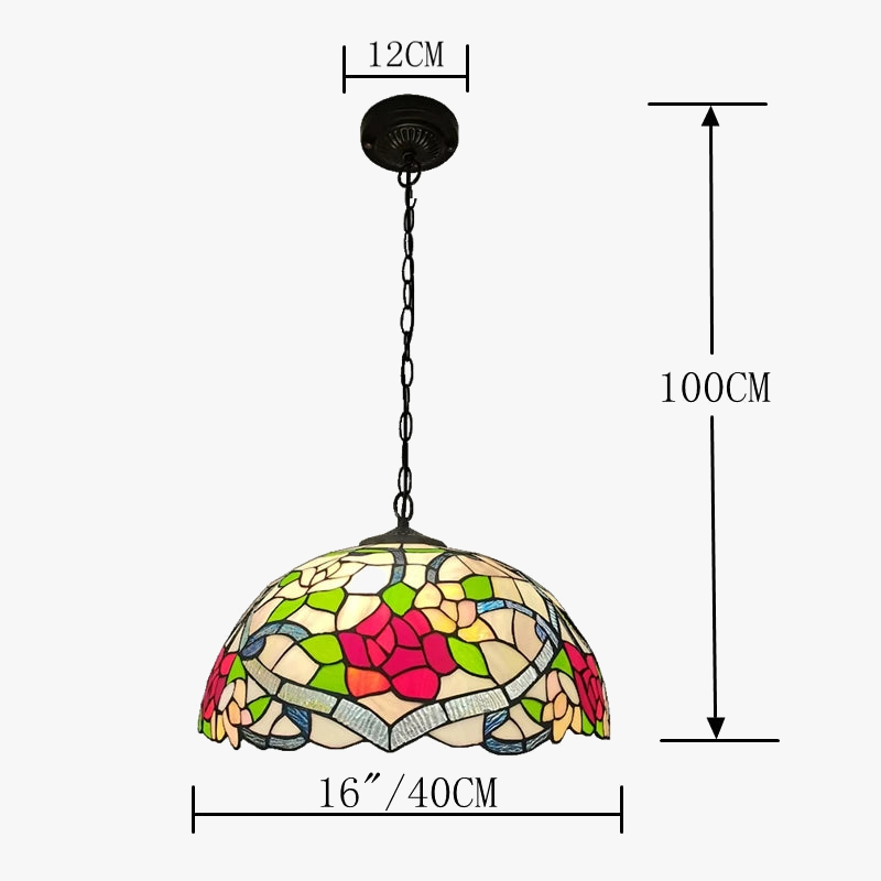 lustre en verre fleuri style tiffany décoration nordique rétro