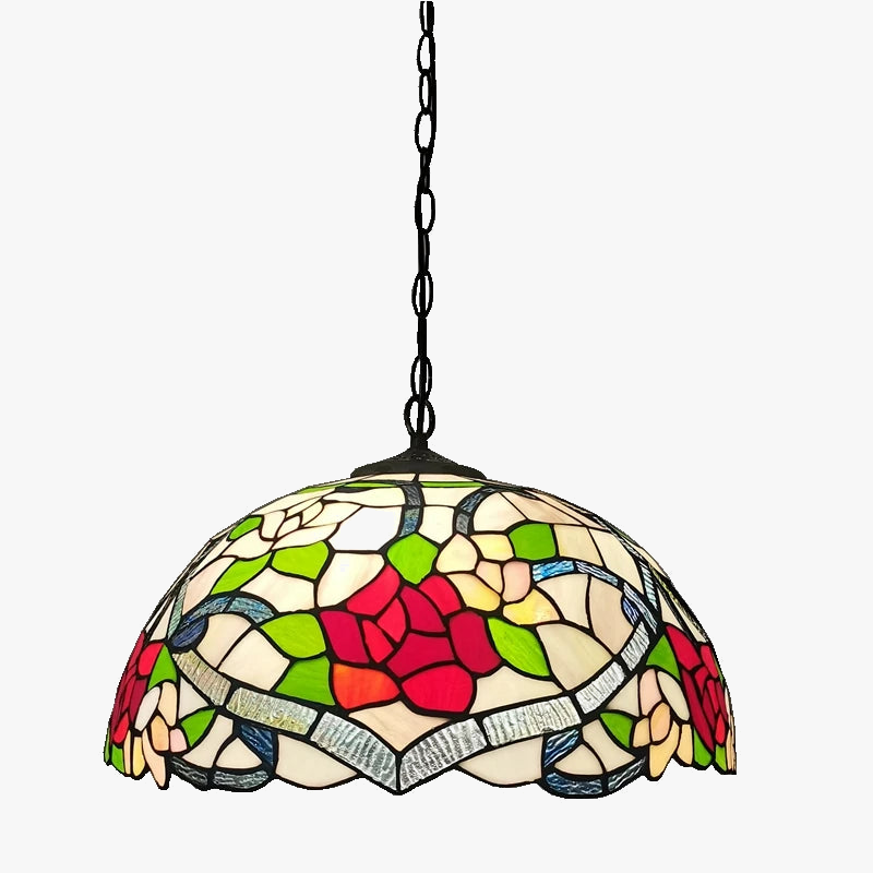 lustre en verre fleuri style tiffany décoration nordique rétro