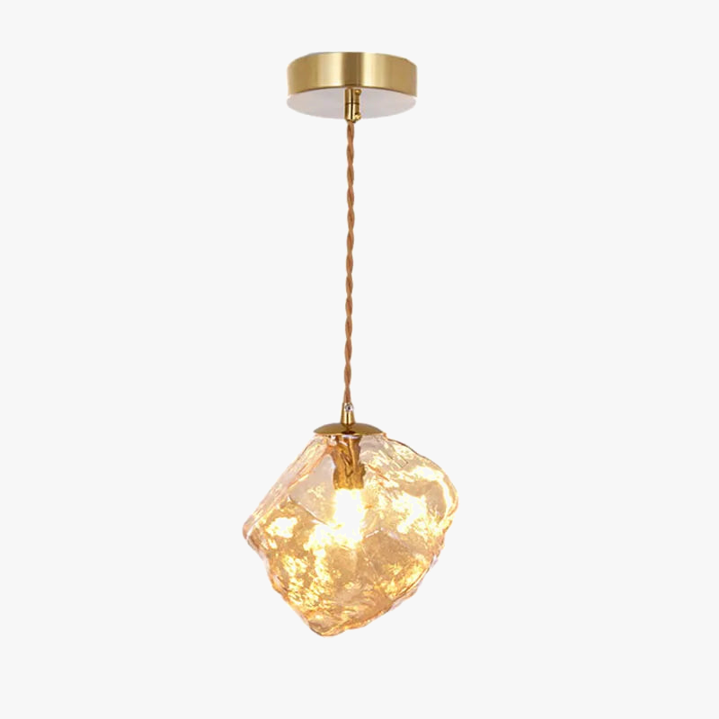 lustre en verre forme bloc de glace pour éclairage divers et