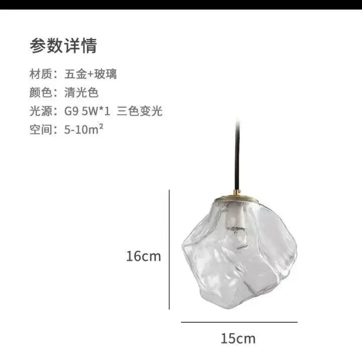 lustre en verre fumé éclairage moderne pour cuisine et bar