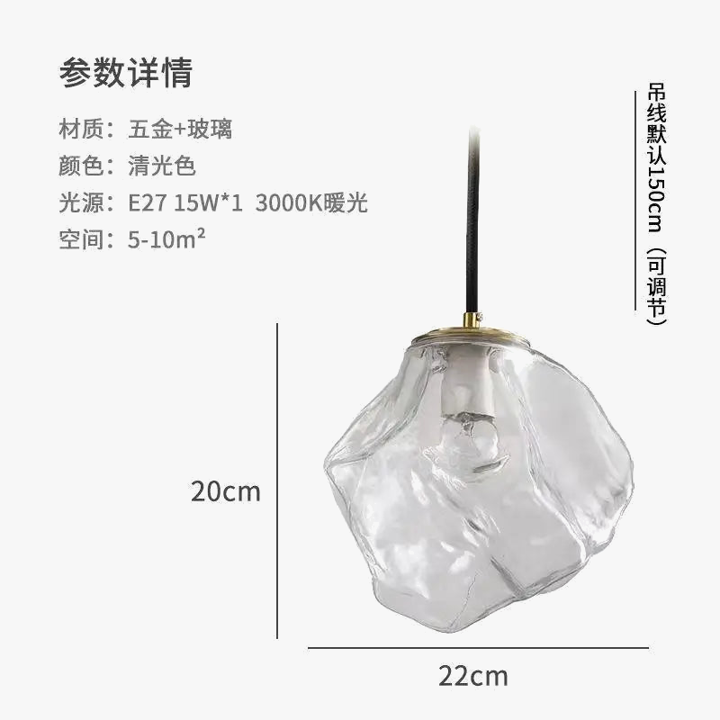 lustre en verre fumé éclairage moderne pour cuisine et bar