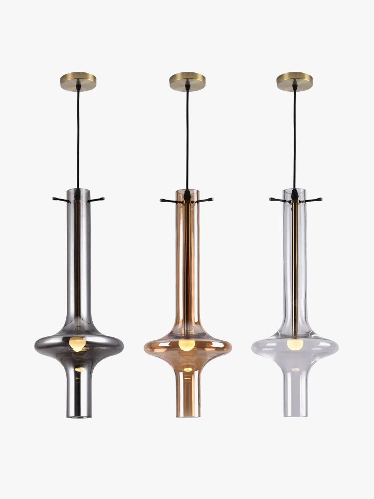 lustre en verre à joint en bambou créatif pour décoration intérieure