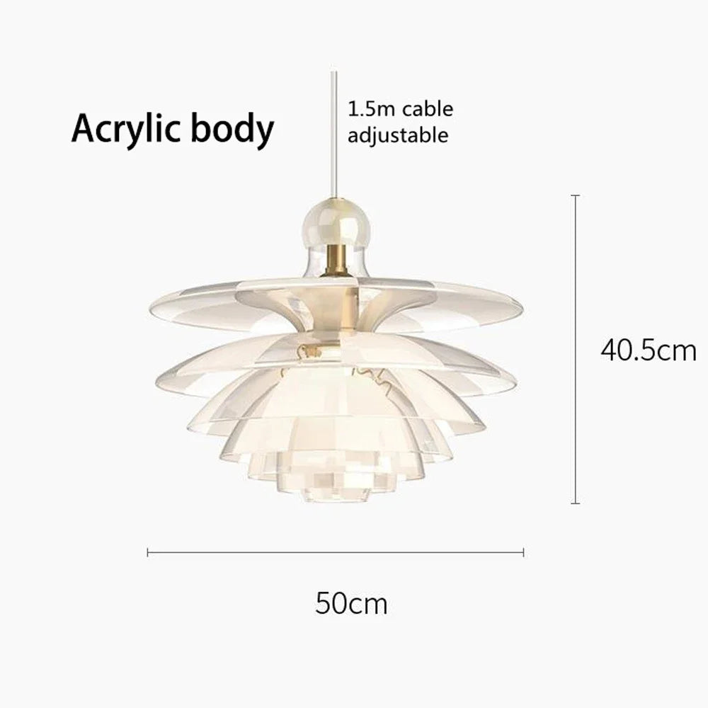 lustre en verre led moderne design scandinave éclairage suspendu élégant