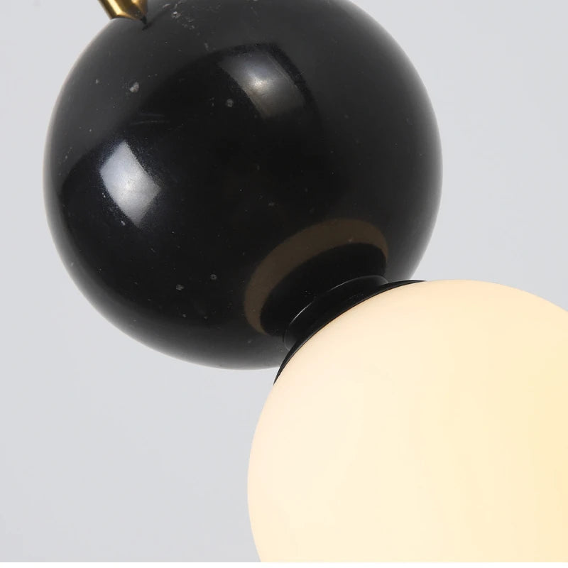 lustre en verre minimaliste éclairage créatif en marbre naturel