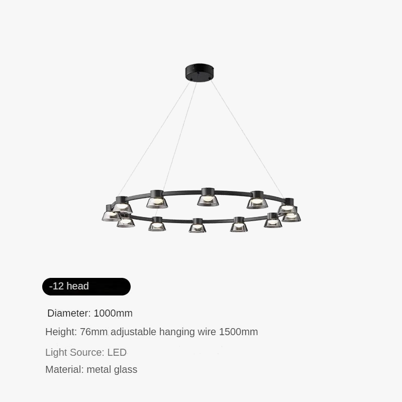 lustre en verre minimaliste italien pour intérieur moderne
