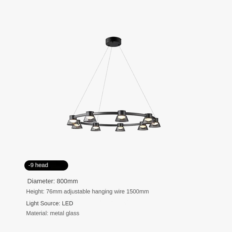 lustre en verre minimaliste italien pour intérieur moderne