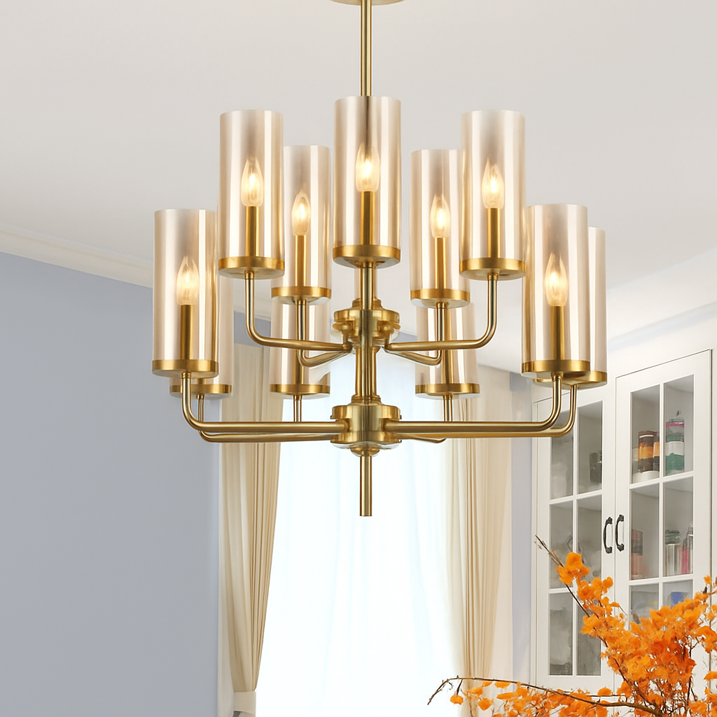 lustre en verre moderne 6 à 15 têtes design nordique luminaire intérieur