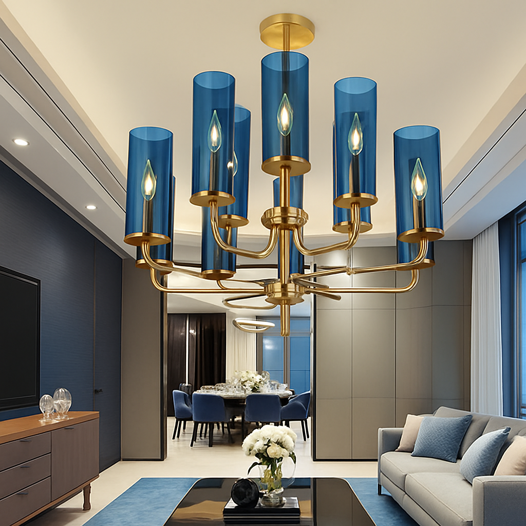lustre en verre moderne 6 à 15 têtes design nordique luminaire intérieur