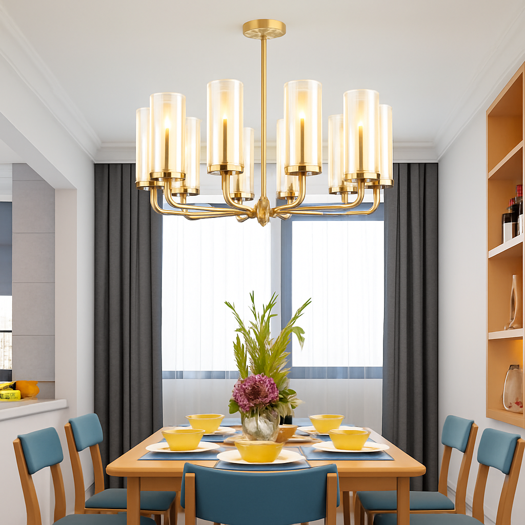 lustre en verre moderne 6 à 15 têtes design nordique luminaire intérieur